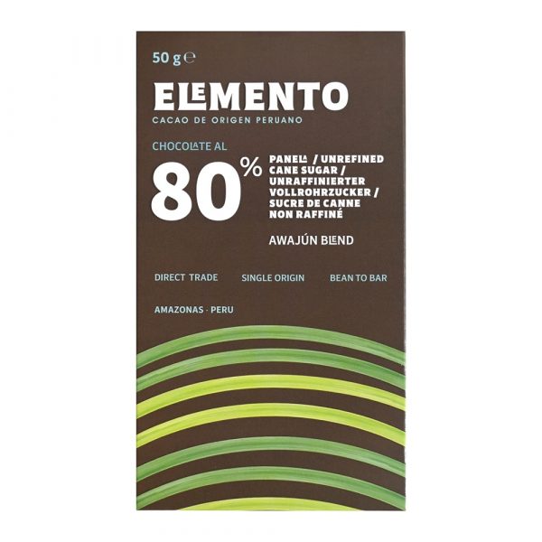 Elemento Awajún Peru 80 % Chocolate with Panela