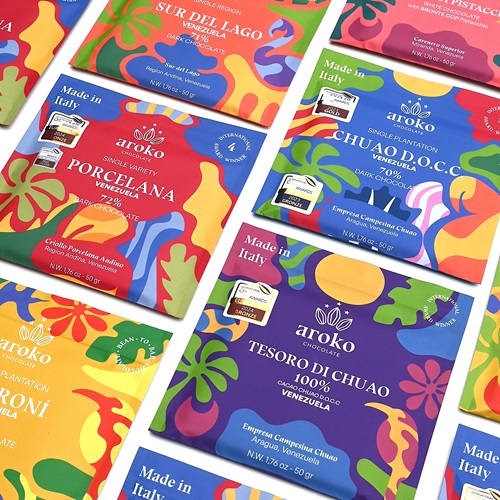 Selection of Aroko Bean-to-br chocolate